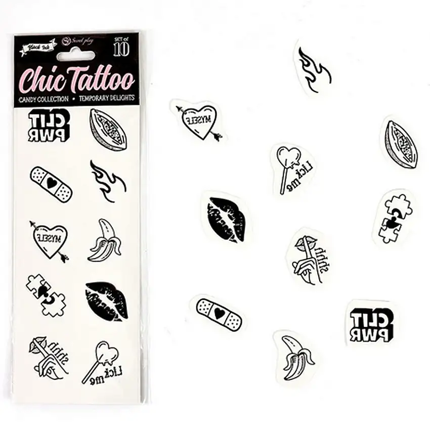 10 tattoos temporaires Candy Collection