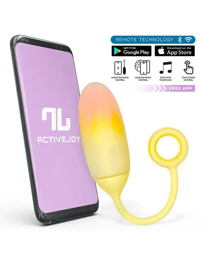 Intoyou - Œuf vibrant avec contrôle d'application - Jaune/Orange