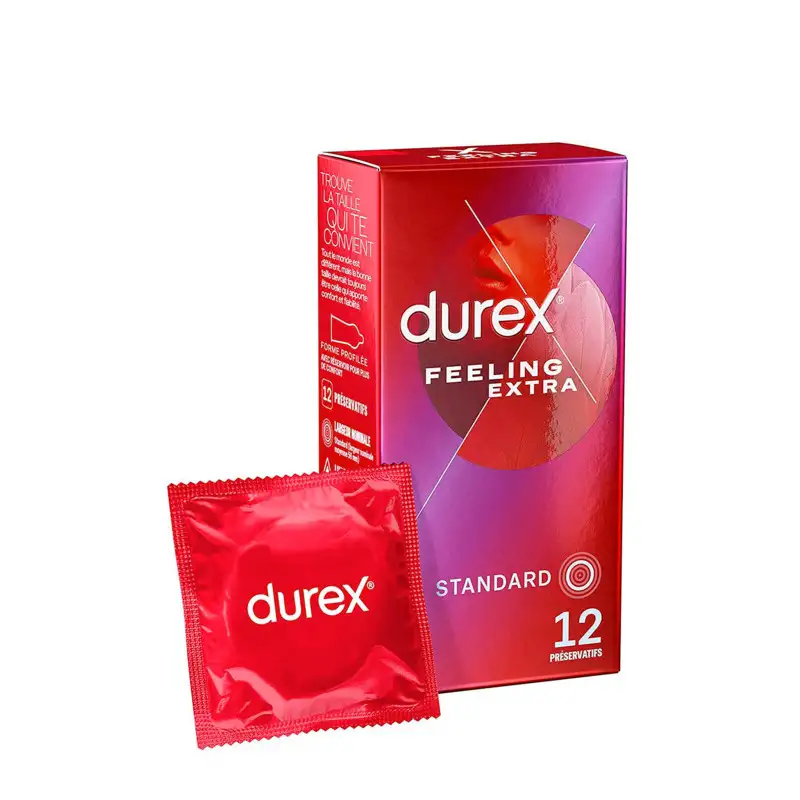 12 préservatifs fins lubrifiés Durex Feeling Extra
