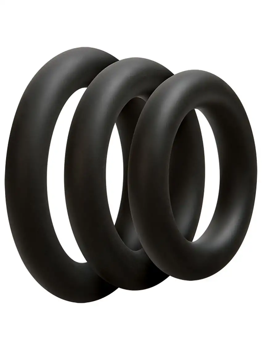 Doc Johnson 3 cockrings C-Ring Set Thick Noir