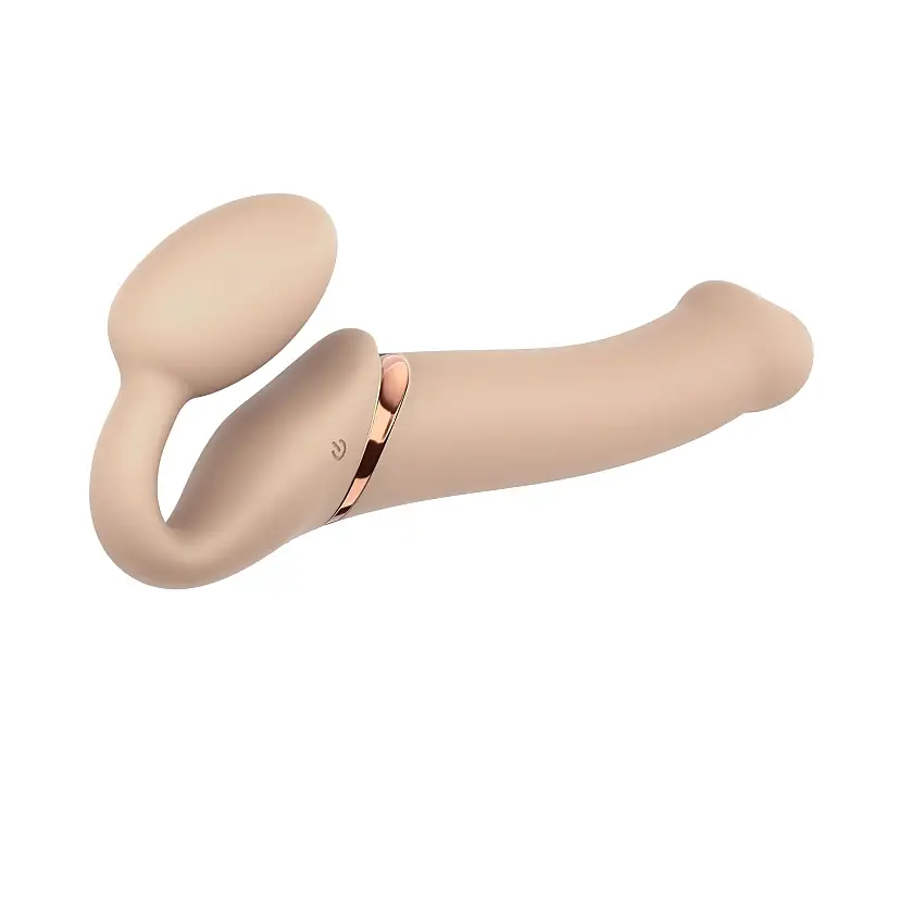 Strap On Me - Gode-ceinture vibrant sans bretelles - Taille L - Beige