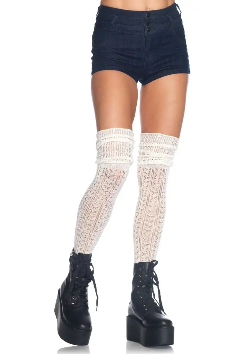 Over The Knee Scrunch Sock Ivory