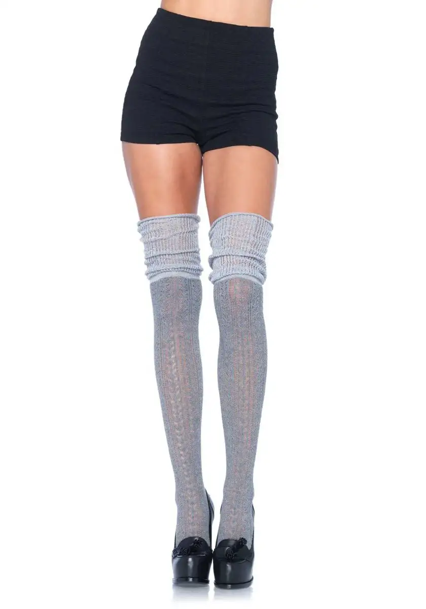 Over The Knee Scrunch Sock Grey