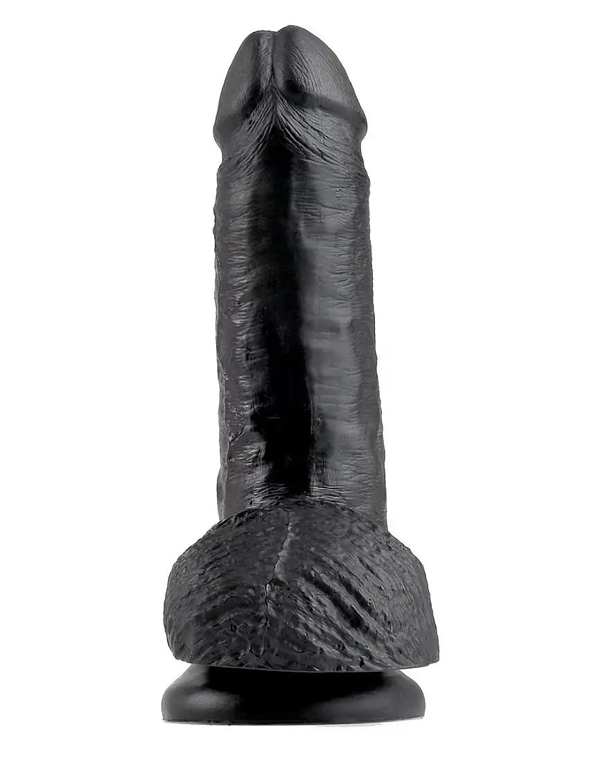King Cock Gode 17 cm avec Testicules en Noir