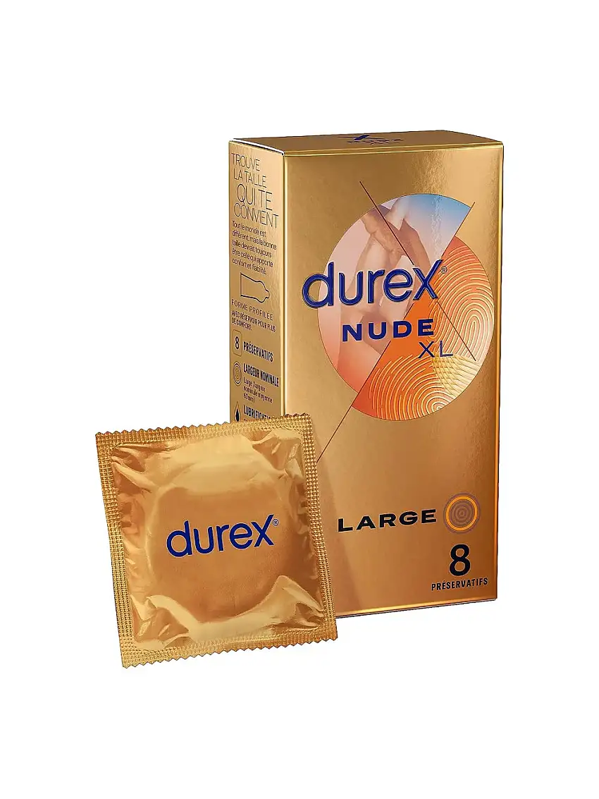 Durex Nude XL Extra Large Boîte de 8