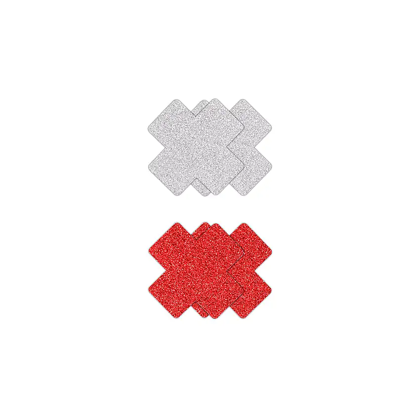 2 x Caches-tétons Glitter Cross