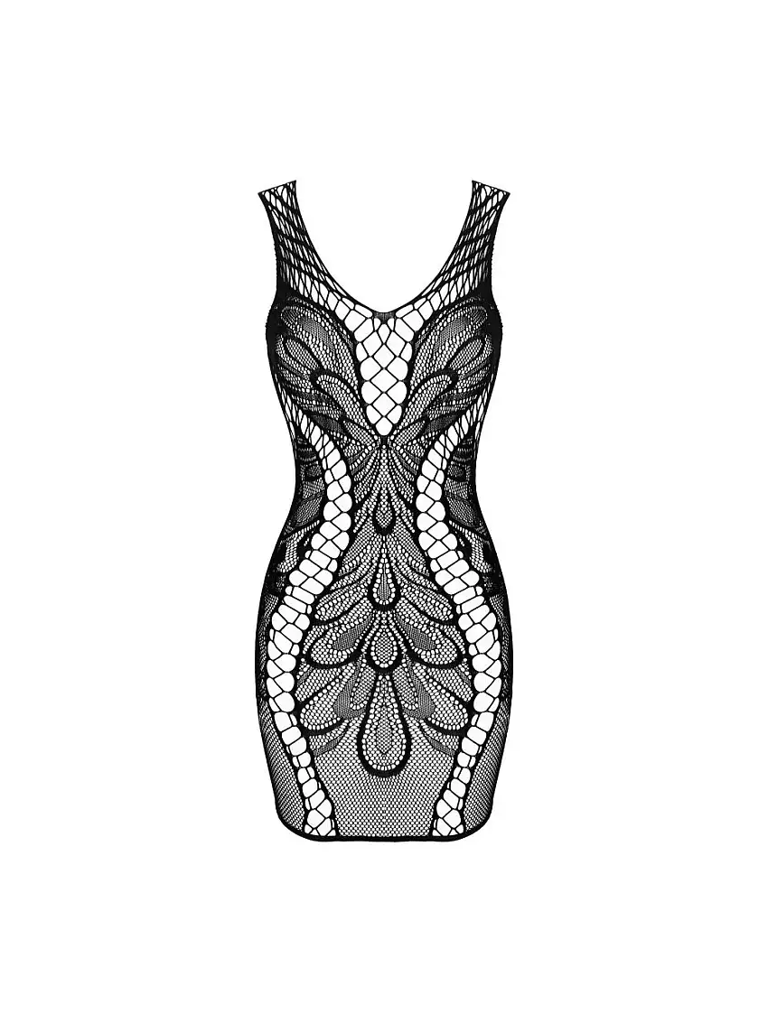 Robe ajourée D608 noir