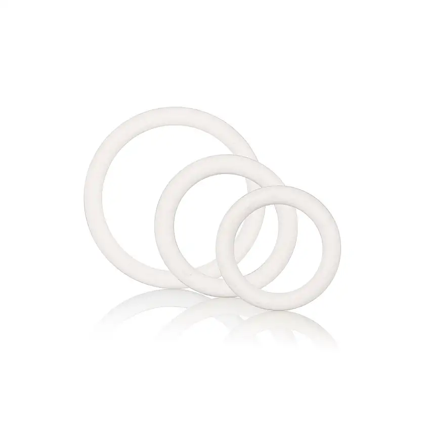3 cockrings en caoutchouc blanc Calexotics