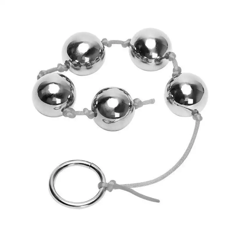 4 perles anal métallique gris