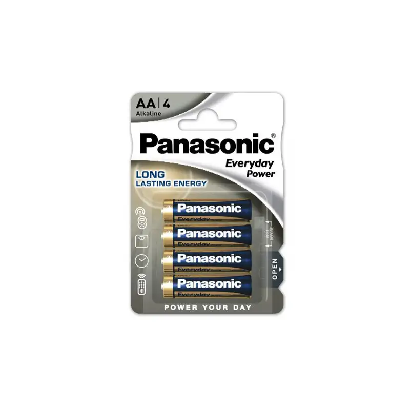 4 piles PANASONIC LR6 (ou AA) 1,5 Volts