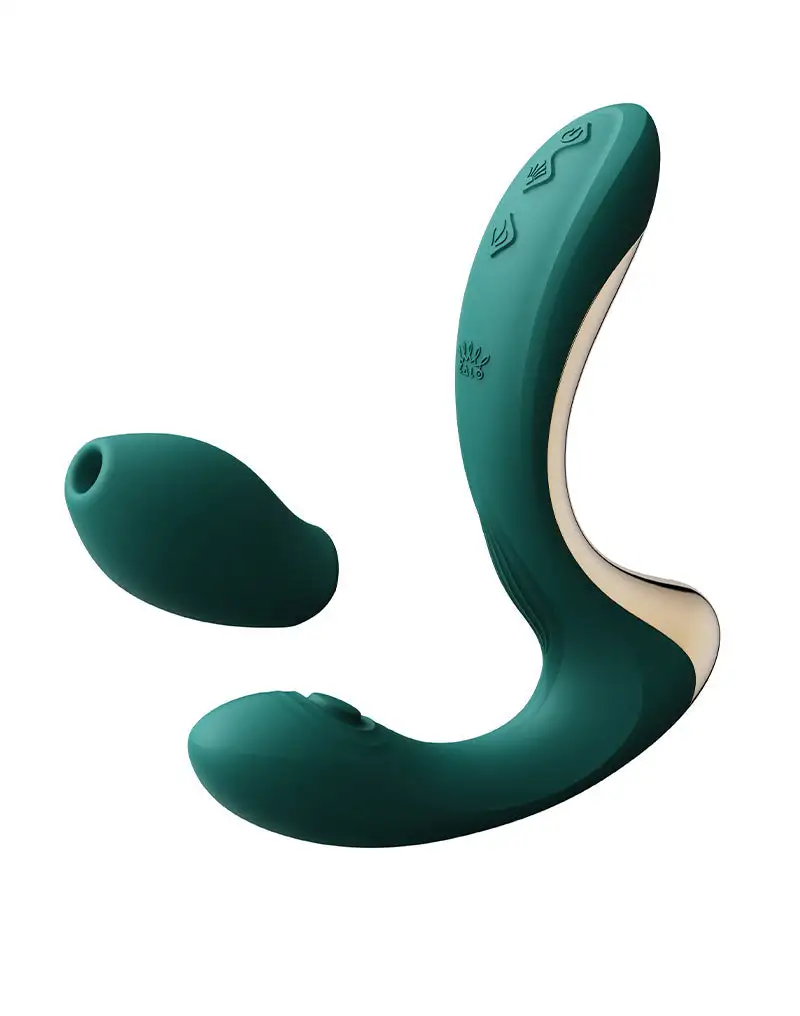 Zalo - Talis - Vibromasseur Pulsewave pour le point G avec fonction d'aspiration et fonction chauffante - Vert émeraude