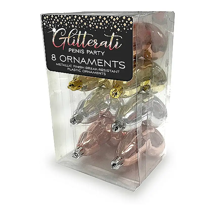 8 x Boules de Noël Glitterati Penis