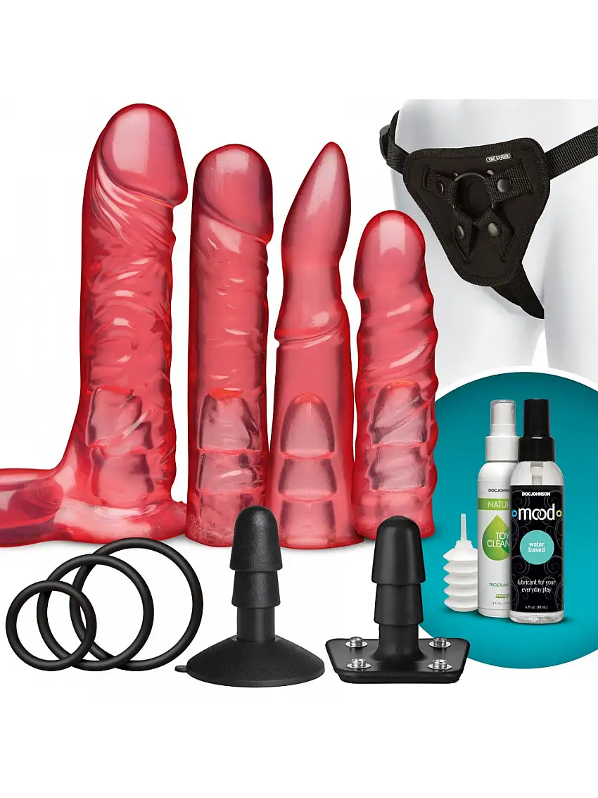 Coffret Gode Ceinture Vac-U-Lock Crystal Jellies