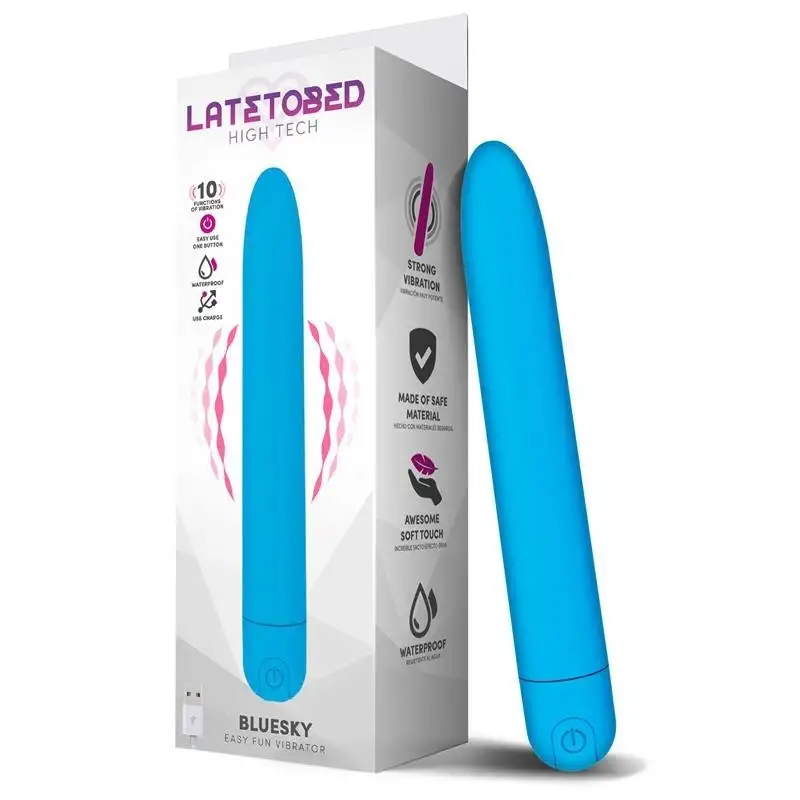Bluesket vibromasseur 10 Fonctions 18,5 cm USB Bleu Mate