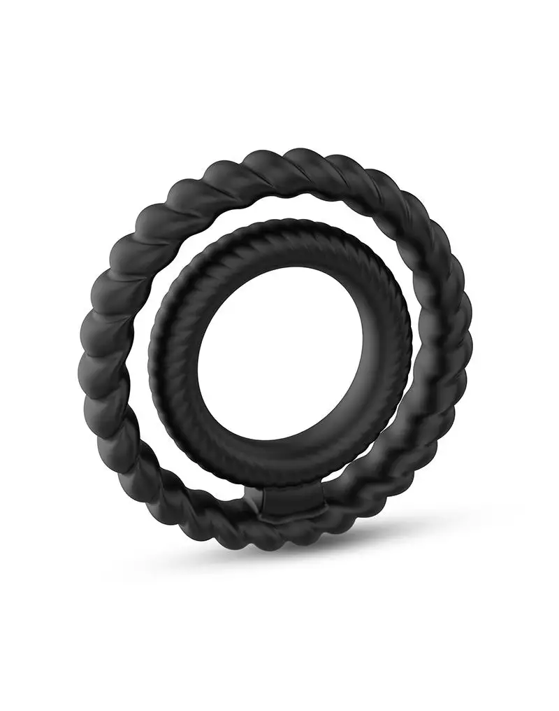Dorcel - Dual Ring - Siliconen Rekbare Cockring - Zwart