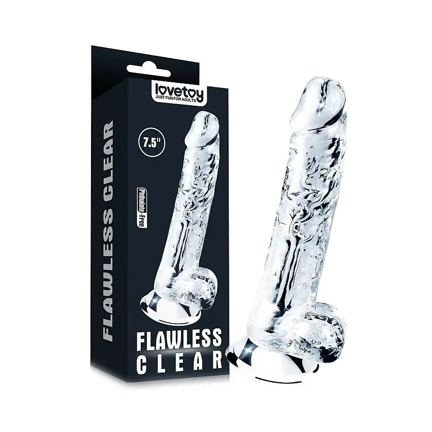 Lovetoy Flawless Dildo 19 x 3,5 cm - transparent