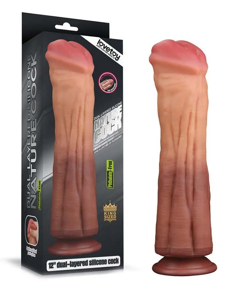 Lovetoy Gode réaliste XXL Horse Dong Dildo 30 cm - couleur de peau claire/foncée