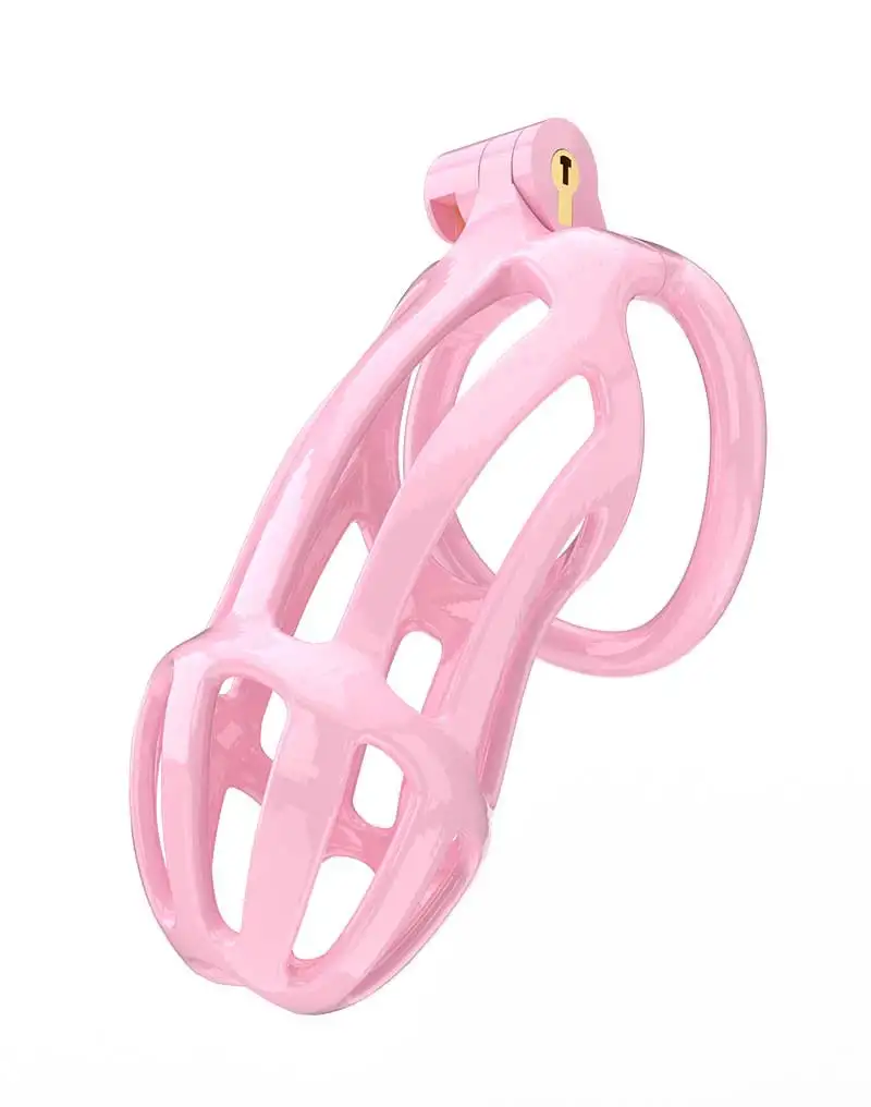 Rimba Toys - P-Cage PC02 - Kunststof Kuisheidskooi - Peniskooi - Chastity - Roze - Verkrijgbaar in 3 maten