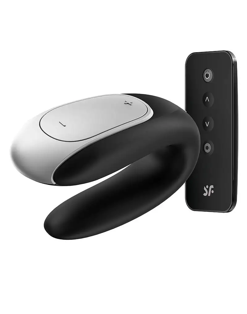 Satisfyer Double Fun Vibromasseur pour partenaire de luxe avec contrôle APP - noir