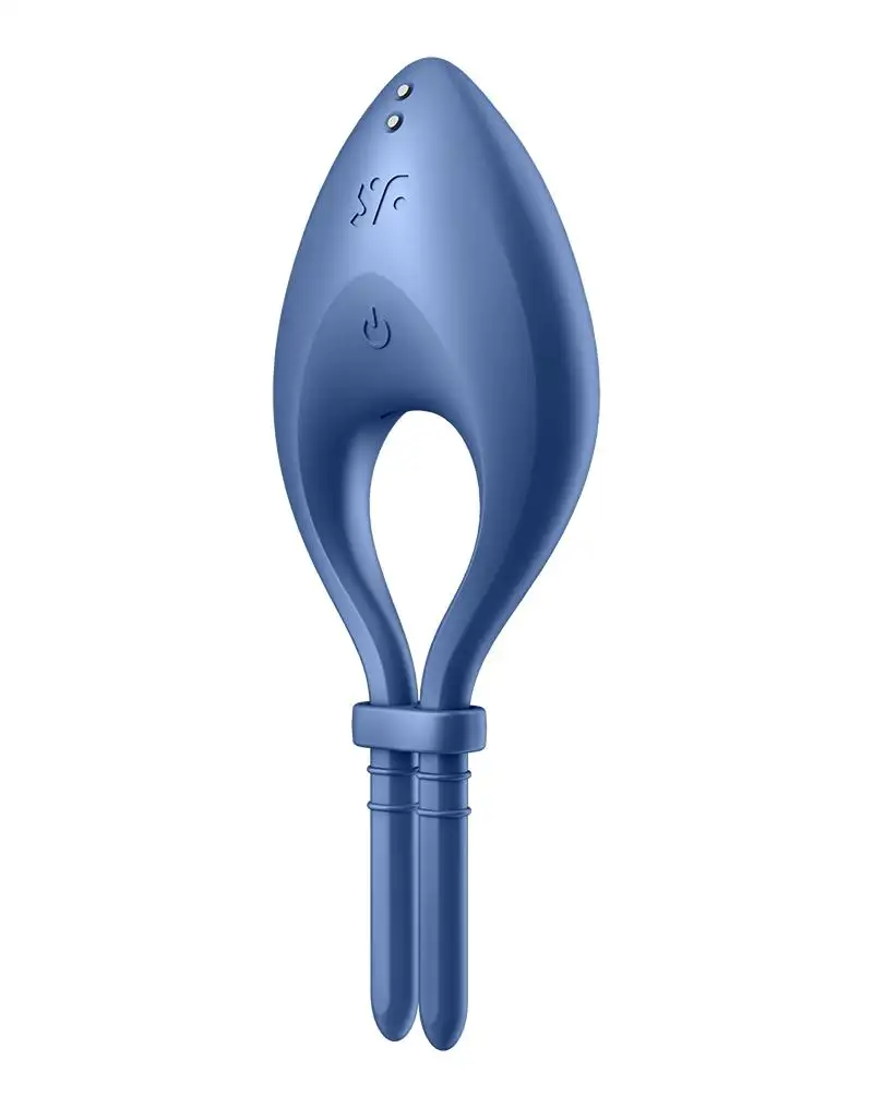 Satisfyer Cockring vibrant BULLSEYE avec contrôle APP - bleu