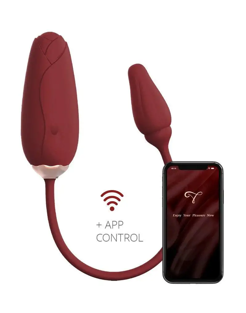 Viotec - Flora - Vibromasseur portable avec contrôle par application - Rouge vin