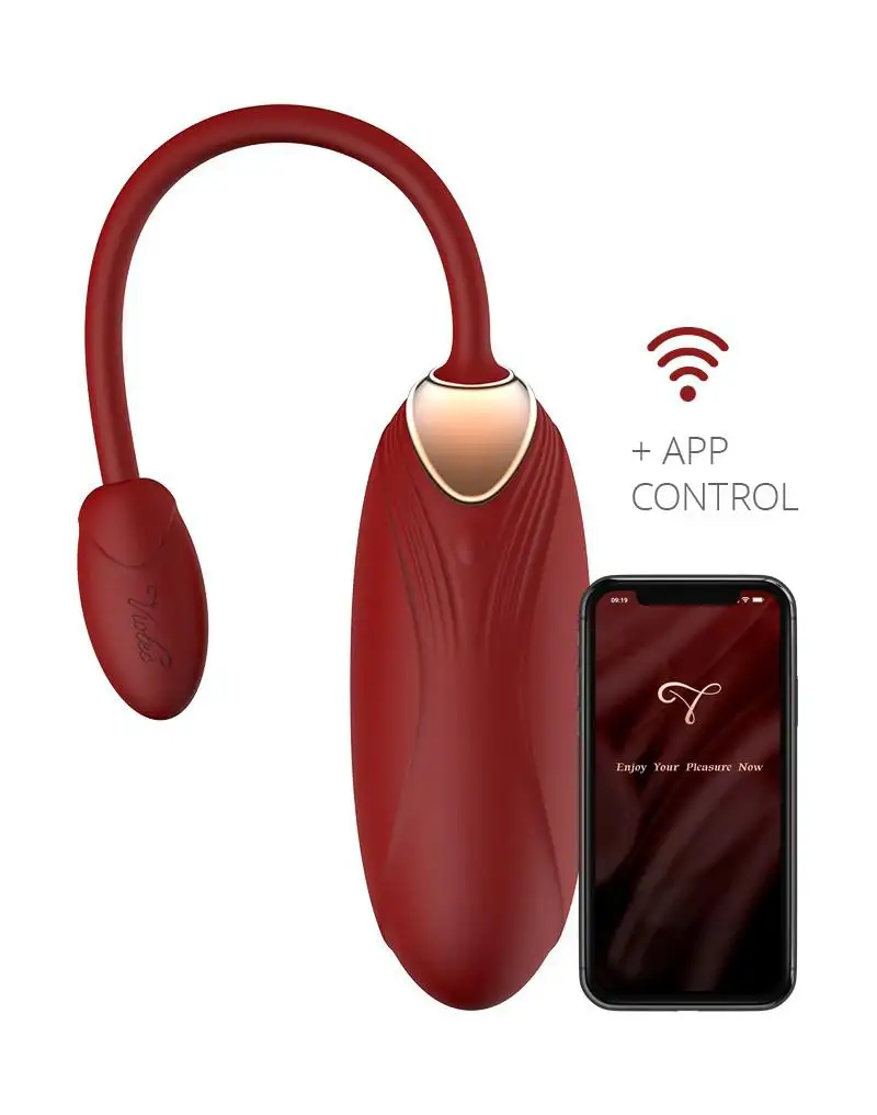 Viotec -  Oliver Pro - Vibromasseur - Vibromasseur portable avec contrôle par application - Or et rouge vin