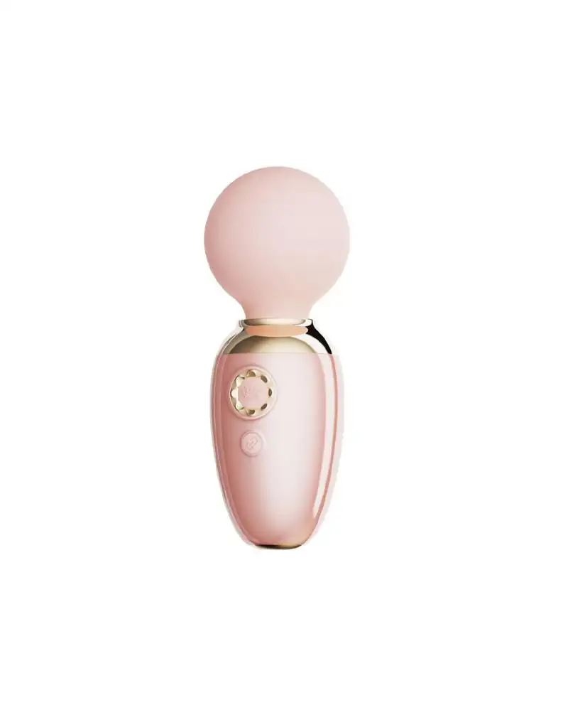 ZALO Ava - Mini vibromasseur à baguette chauffante avec contrôle par app - Rose pâle