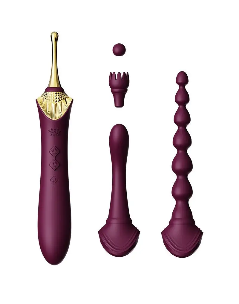 ZALO Vibrateur de clitoris chauffant Bess 2 avec accessoires supplémentaires - violet