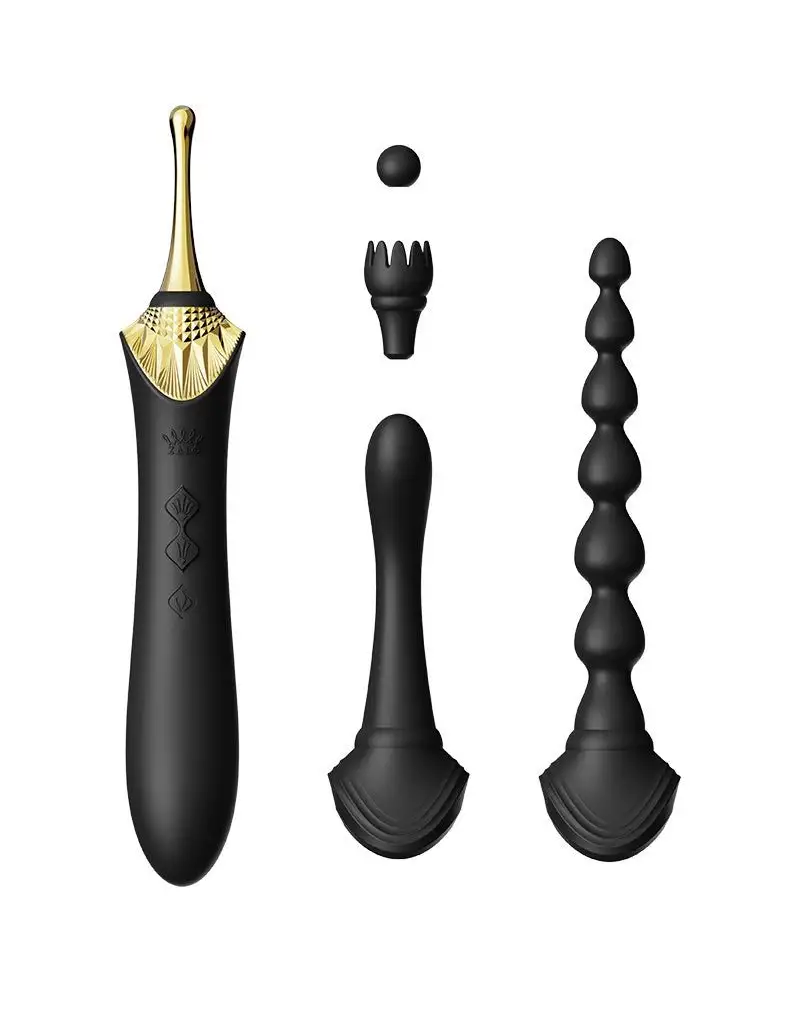 ZALO Vibrateur de clitoris chauffant Bess 2 avec accessoires supplémentaires - noir