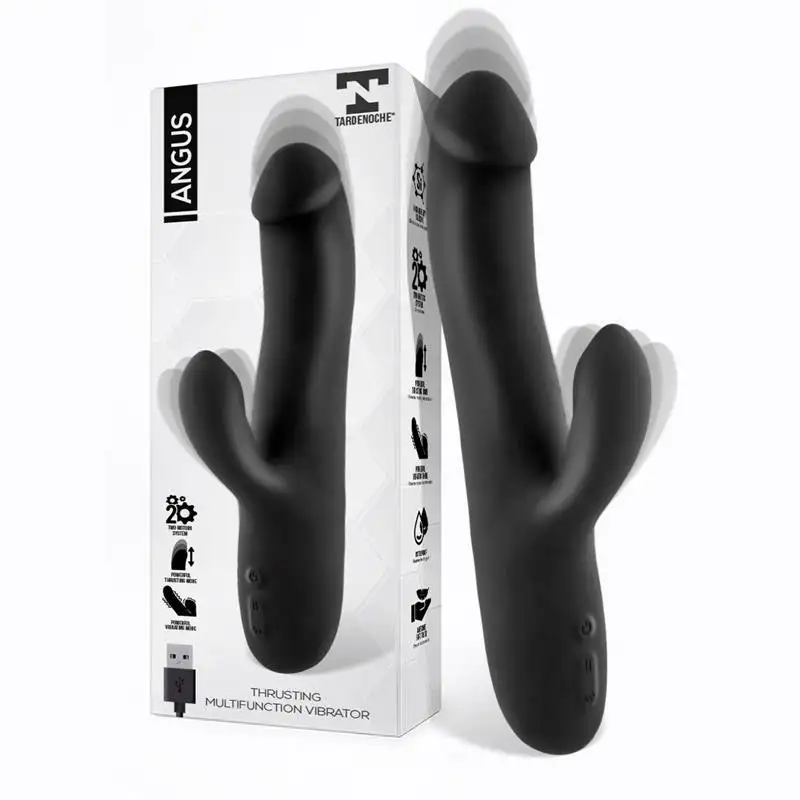 Angus vibromasseur avec Fonction de Mouvement Poussée 2 Moteurs Silicone USB