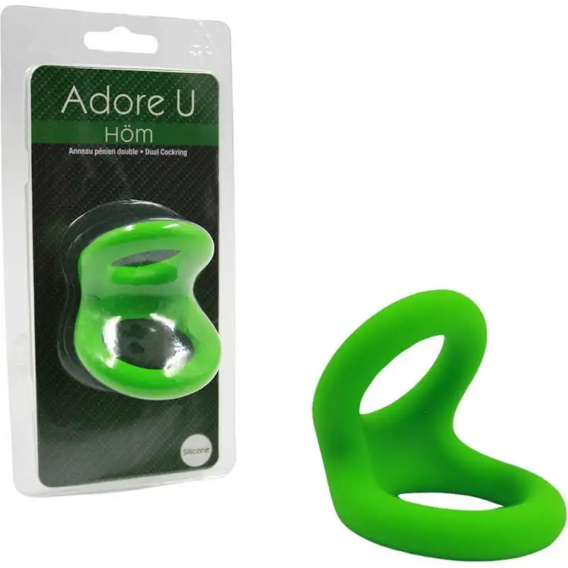 Anneau D'érection - Adore U Höm - Anneau pénien Silicone Double - Vert