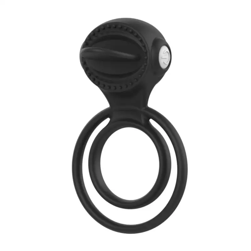 Double cockring vibrant noir