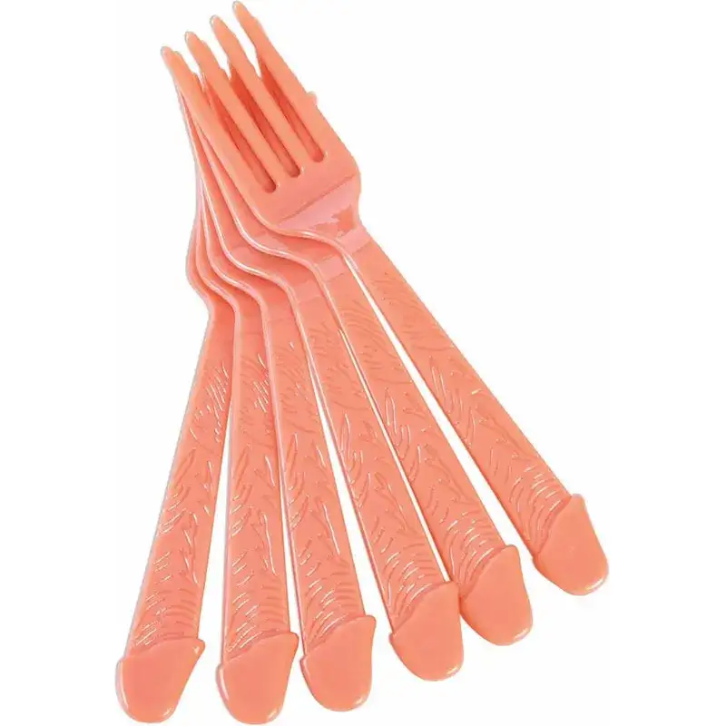 Bachelorette - Lot de 6 Fourchettes à pénis - Sexy Fork Set