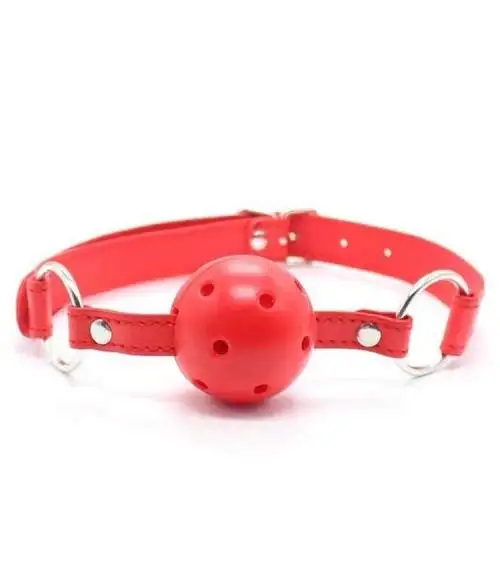 Baillon collier et boule perforée rouge