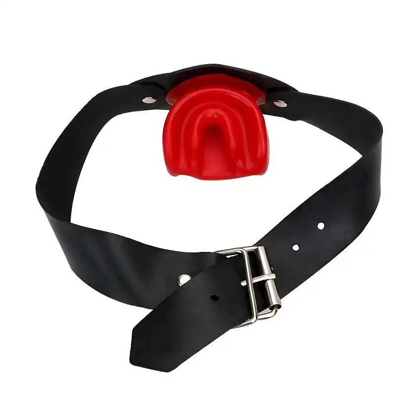 Bâillon en latex NO MORE Noir-Rouge