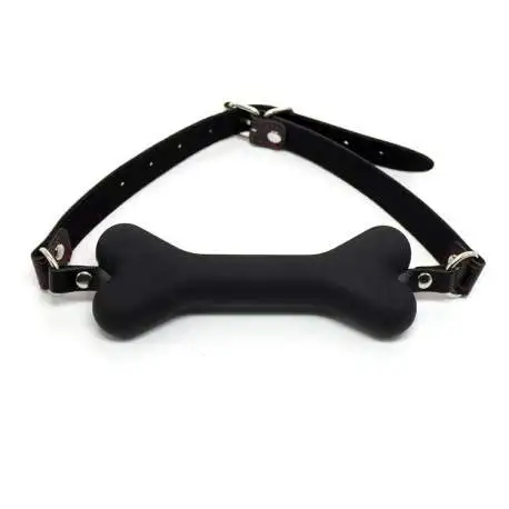 Baillon Os de chien Doggie Bone en Silicone Noir