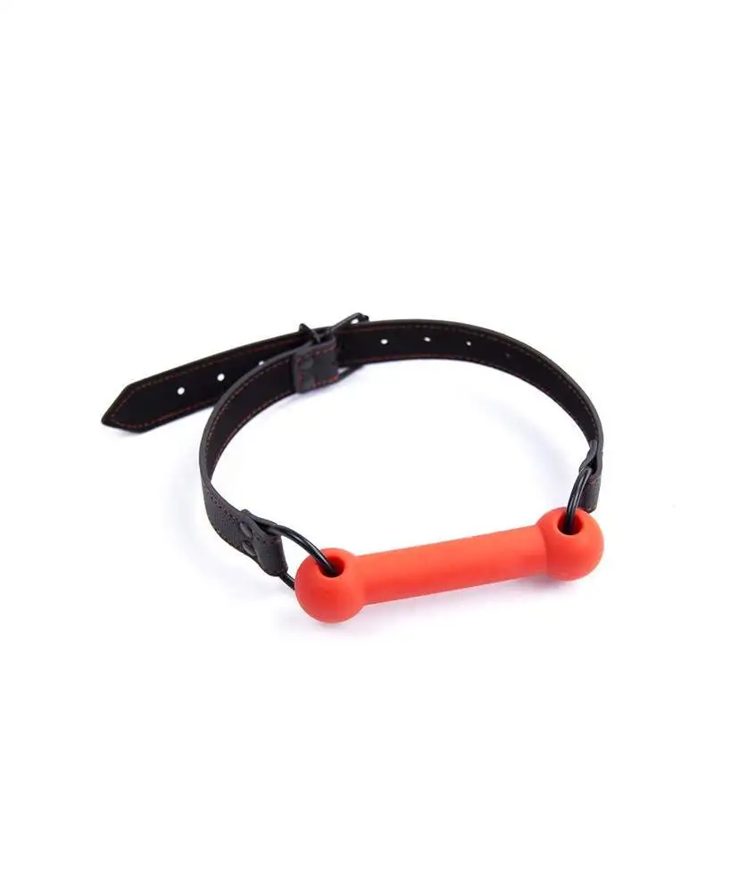 Baillon Os Doggie Bone en Silicone rouge