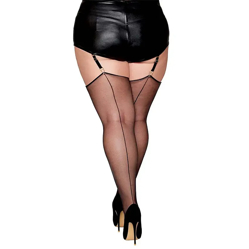Bas Résille Noire Grande Taille Couture