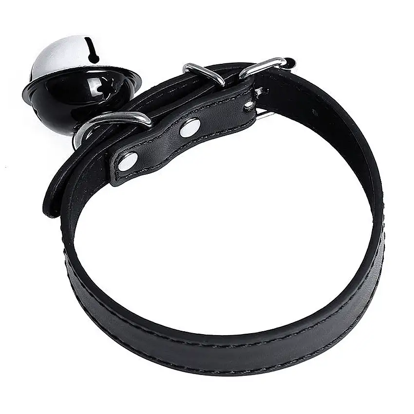 Collier similicuir avec clochette