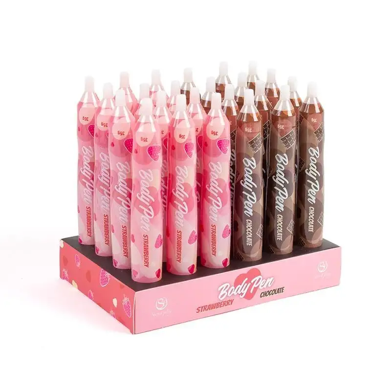 body Pen Display avec 24 unités - 12 fraise + 12 Chocolat