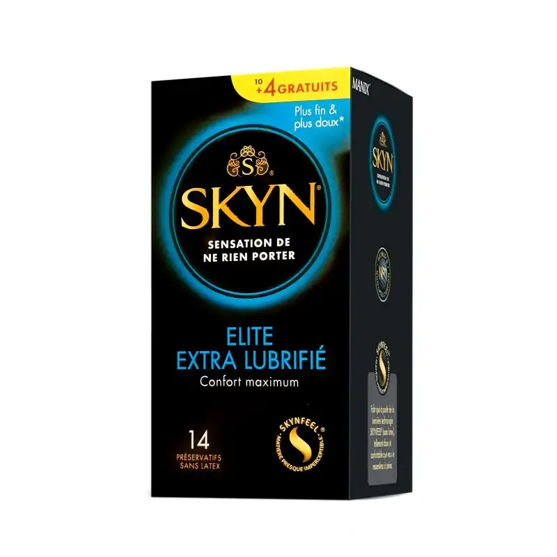 14 préservatifs sans latex Skyn Elite Extra lubrifié