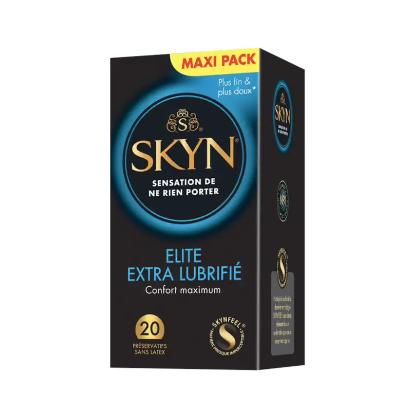 20 préservatifs sans latex Skyn Elite Extra lubrifié