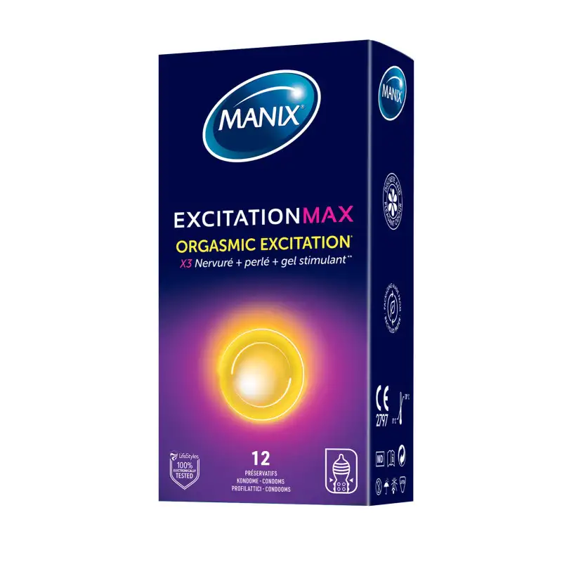Assortiment de 12 préservatifs Manix Excitation Max
