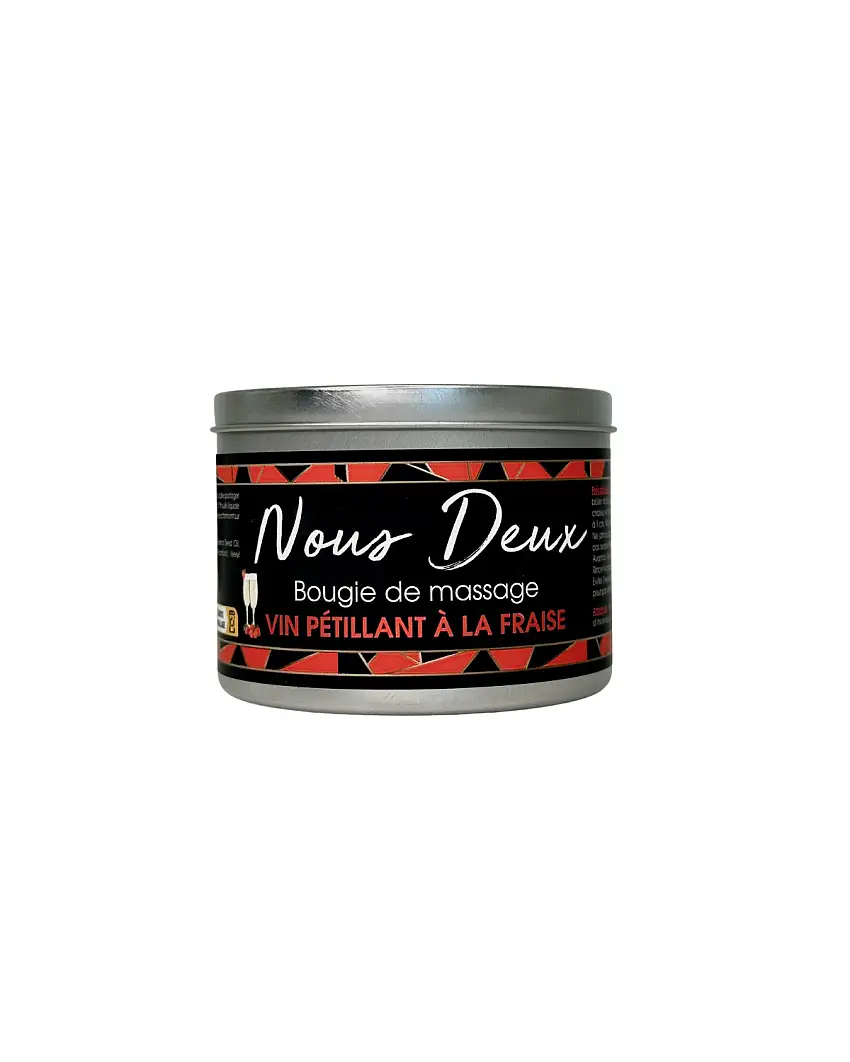 Bougie de Massage Sensuel ‘Vin Pétillant à la Fraise’ 120g – Nous Deux
