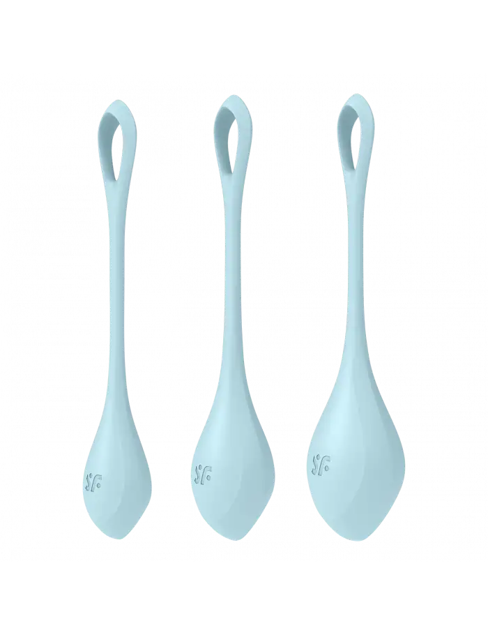 Boules de Geisha Satisfyer Yoni Power 2 - Set de 3 - Bleu clair