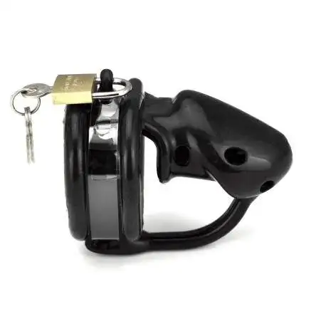 Cage de chasteté pour homme soumis en silicone Noir