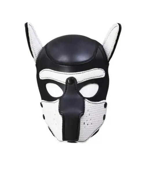 Cagoule bdsm de chien noir et blanc
