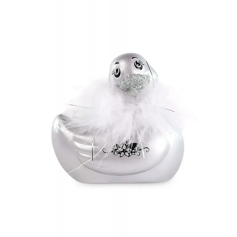 Canard vibrant I Rub My Duckie à plumes argent