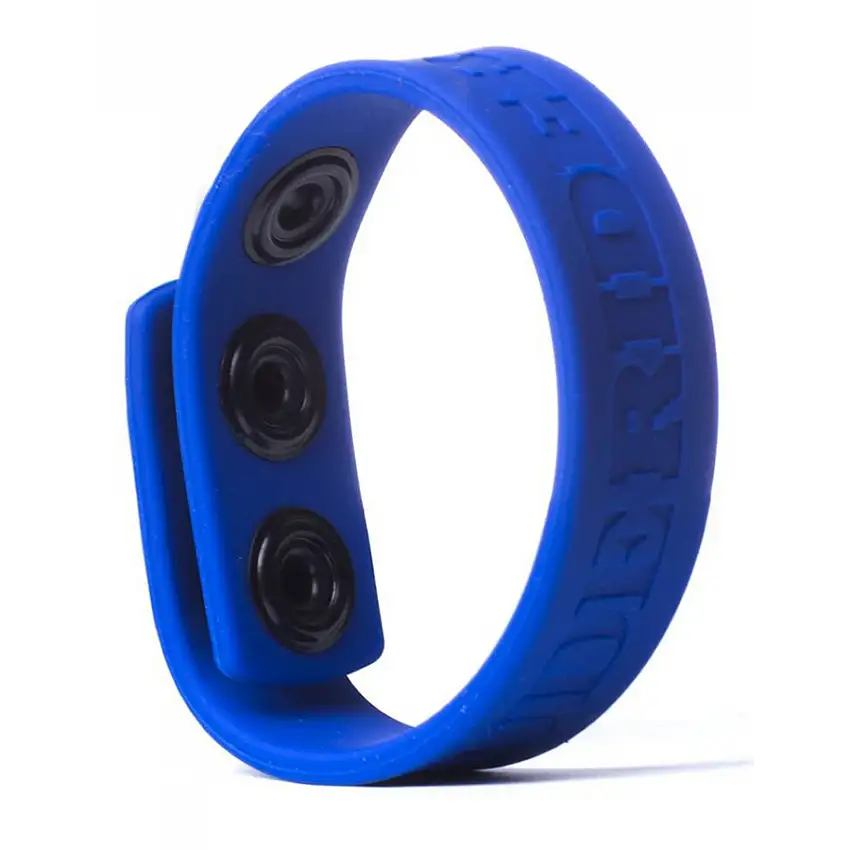 Cockring ajustable en silicone 3 SNAP Bleu