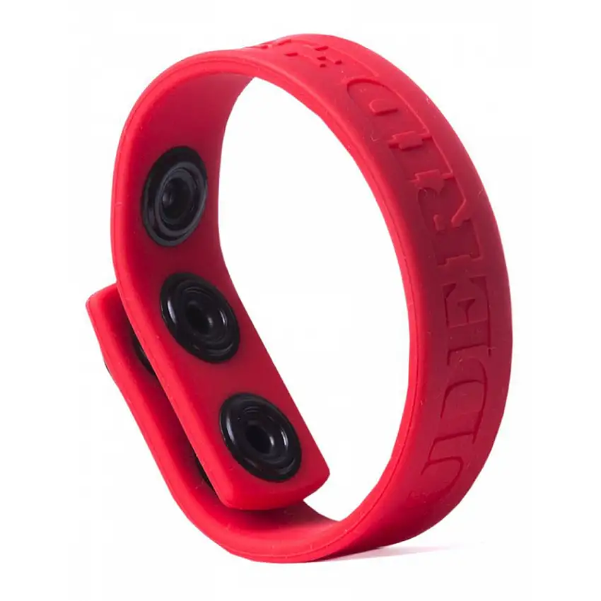 Cockring ajustable en silicone 3 SNAP Rouge